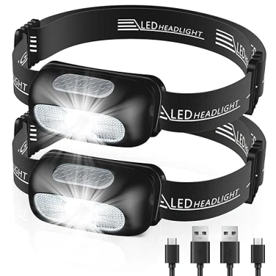 Abbildung von CIRYCASE Stirnlampe Frontscheinwerfer, Ultraleichte Kopflampe LED Wiederaufladbar mit Rotlicht &amp; 5 Lichtmodi für Erwachsene und Kinder, IPX4 Wasserdicht Frontscheinwerfer Motor