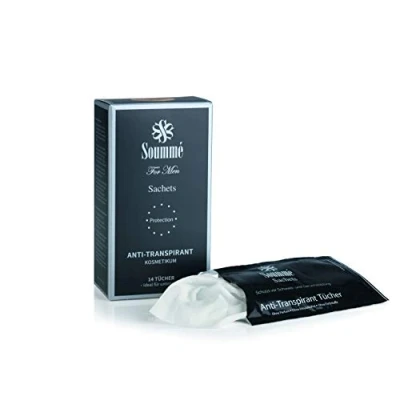 Abbildung von Soumme Antitranspirant Protection Tücher Box for Men Kosmetikum [14 Stk 119ml] Schützt vor Schweiß und Geruchsbildung, verschiedene Pflegestoffe Dermatologisch getestet