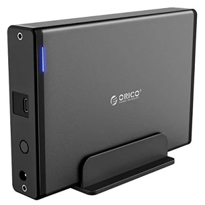 Abbildung von ORICO 3,5&quot; Zoll Festplattengehäuse mit Abnehmbarem Gehäuse,Externes USB 3.1 Gen 1 auf SATA 3.0 Adapter für 3,5 HDD 12V 2A Netzteil (20 TB Max, Blaue Anzeige)
