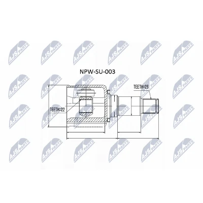 Abbildung von NTY NPW SU 003 Gelenksatz getriebeseitig SUZUKI: Grand Vitara 2 SUV