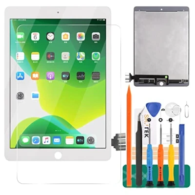 Abbildung von SRJTEK Ersatz Touchscreen für iPad Pro 9,7 Zoll A1673 A1674 A1675 Digitizer Montage Reparaturteile Kits 2016 LCD Display (weiß)