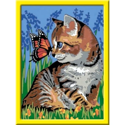 Abbildung von Ravensburger Malen nach Zahlen Katze mit Schmetterling, Made in Europe, FSC® schützt Wald weltweit