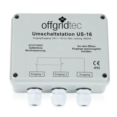 Abbildung von Offgridtec Umschaltstation für Netzvorrangschaltung USV Betrieb US 16 230V 16A 3600W