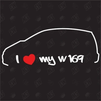 Abbildung von I love my Mercedes W169 Sticker BJ 04 08