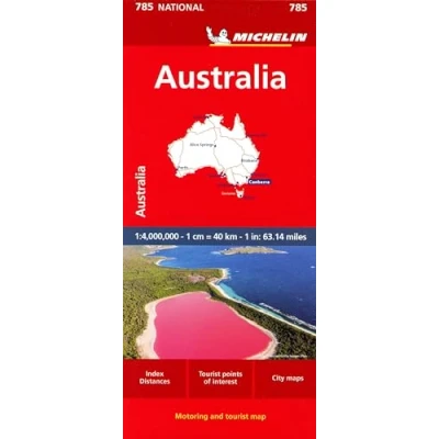 Abbildung von Michelin Australien: Straßen und Tourismuskarte (MICHELIN Nationalkarten)