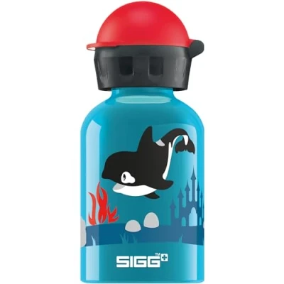 Abbildung von SIGG Alu Trinkflasche Kinder KBT Orca family Auslaufsicher Federleicht BPA frei Klimaneutral Zertifiziert Blau 0,3L