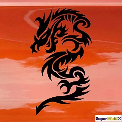 Abbildung von Tribal Drachen Dragon 8 Autoaufkleber Auto Aufkleber Decal Sticker von SUPERSTICKI® aus Hochleistungsfolie für alle glatten Flächen UV und Waschanlagenfest Profi Qualität