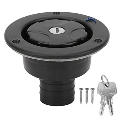 Abbildung von Tankdeckel 85mm Wassertankdeckel mit 2 Schlüsseln Auslaufsicherer Wasser Diesel Trinkwasser Wasserdeckel für Wohnmobil Wohnwagen RV Camper(Schwarz)