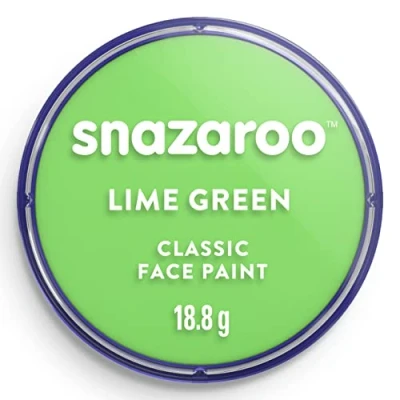 Abbildung von Snazaroo 1118433 Kinderschminke, hautfreundliche hypoallergene Gesichtschminke auf Wasserbasis, wasservermalbar, parabenfrei, 18ml Topf Limettengrün