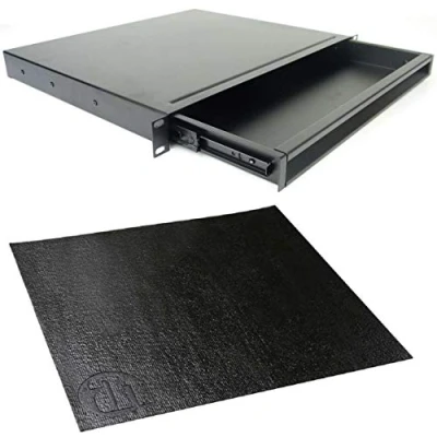 Abbildung von Bundle: Adam Hall 1 HE ERGO 19&quot; Stahl Rackschublade 874E01 Rack Schublade incl. Anti Rutsch Matte 87 INLAY (1 + Rutschmatte)