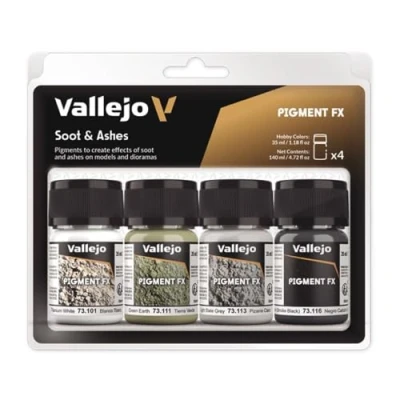 Abbildung von Vallejo 073193 Pigment Set Ruß und Asche, 35 ml (4er Pack)