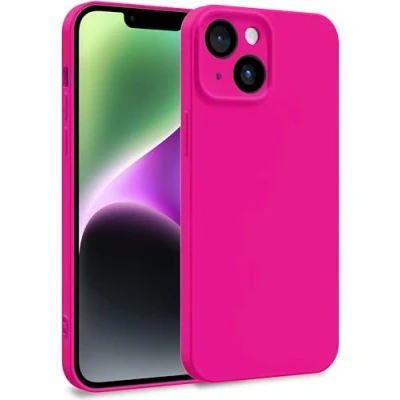 Abbildung von MyGadget Hülle für iPhone 14 Zweilagige Handyhülle mit Kameraschutz Cover Innenfutter &amp; Silikon außen Magenta Rot