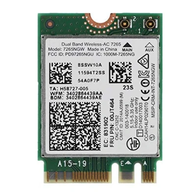 Abbildung von Netzwerkkarte für M2 NGFF Wireless AC 7265 802.11 A/B/G/N/AC 2,4 G / 5 Dualband Bluetooth 4.0 WiFi ThinkPad
