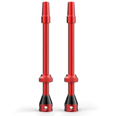 Abbildung von Shredr. Tubeless Ventile Set Presta Für Schlauchlos Reifen Superleichtes Alu, bunt eloxiert, französisches Ventil Normale Felgen (rot, 80mm)