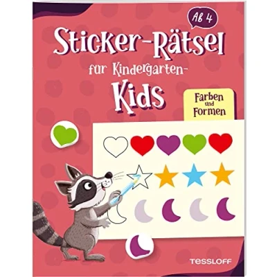 Abbildung von Sticker Rätsel für Kindergarten Kids. Farben und Formen: Rätseln Stickern Kinder ab 4 Jahren (Spielen &amp; Beschäftigen)