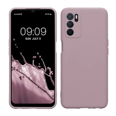 Abbildung von kwmobile Slim Case kompatibel mit Oppo A16 / A16s A54s Hülle Handyhülle aus Silikon in Mauve