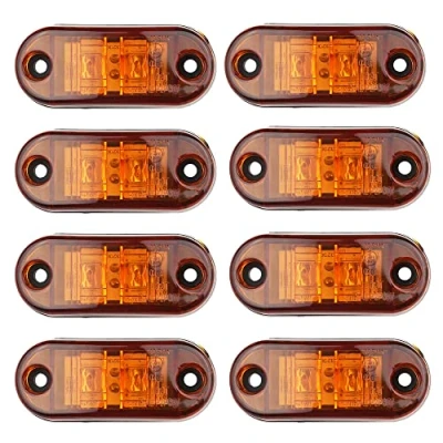Abbildung von Etomvoop 8 x LED Seitenmarkierungsleuchten, wasserdichte Blinker, Positions Seitenleuchten für Anhänger, Van, Wohnwagen, LKW, Boote (Gelb)