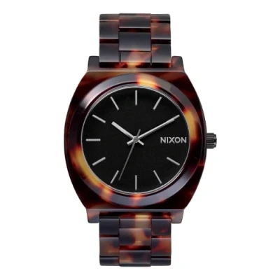 Abbildung von Nixon Time Teller Acetate Damenuhr Analog Quarz mit Acetat Armband Tortoise