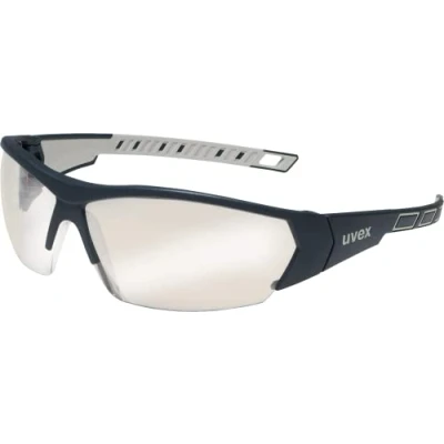 Abbildung von Uvex i works Schutzbrille, Arbeitsschutzbrille mit supravision excellence Technologie, kratzfest &amp; beschlagfrei, UV400 Schutz, Schwarz Grau/Silberspiegel