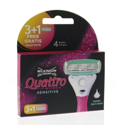 Abbildung von Wilkinson Rasierklingen Quattro for Women Sensitive Rasierklingen, 4er Pack