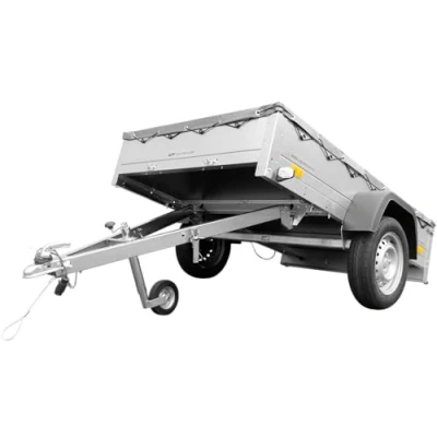 Abbildung von Pkw Anhänger Garden Trailer 230 KIPP [230 cm x 125 cm] mit Flachplane und Stützrad 750 kg