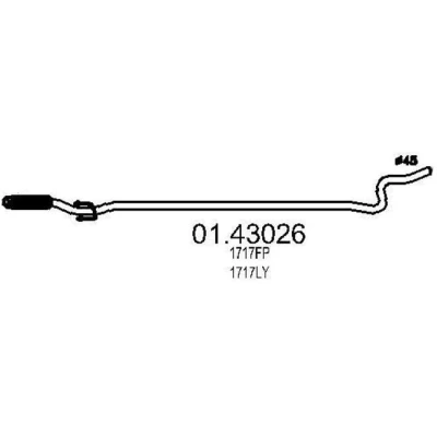 Abbildung von MTS 01.43026 Abgasrohr 2190 vorne für Mittelschalldämpfer CITROËN: C2 Schrägheck, PEUGEOT: 1007 Schrägheck
