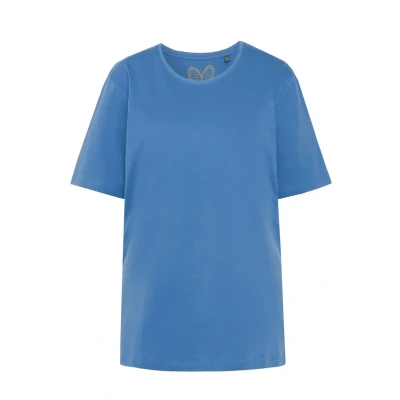 Abbildung von Ulla Popken Damen Basic, Rundhals T Shirts, Denimblau, 62 64