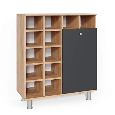 Abbildung von Vicco Badschrank Fynn, Anthrazit/Goldkraft Eiche, 78.4 x 91.6 cm