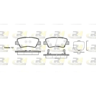 Abbildung von ROADHOUSE 21362.02 Bremsbelagsatz Hinterachse mit akustischer Verschleißwarnung Klebefolie Zubehör HYUNDAI: Tucson, ix35, i10 II Schrägheck