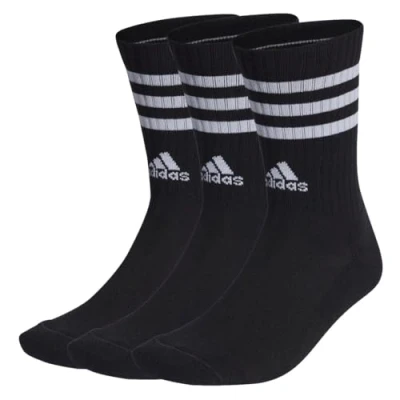 Abbildung von adidas Unisex 3 Stripes Cushioned Crew Socks Pairs, Black / White, 6.5 8