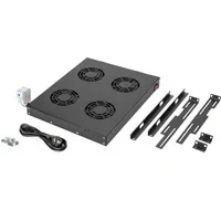 Abbildung von DIGITUS Lüftereinheit 19&quot; 1HE Rack oder Dachmontage Für VarioFLEX Schränke 4x Lüfter Thermostat Schwarz