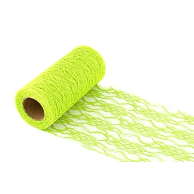 Abbildung von Creativery 10m Spitzenstoff 30cm (maigrün 550 / lindgrün/hellgrün) // Spitze Tischläufer Tischband Spitzenband Spitzenborte Hochzeit