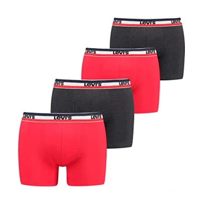 Abbildung von Levi’s Boxerslips, atmungsaktive und Dehnbare Herrenunterwäsche aus Bio Baumwolle mit elastischem Bund doppelter Einlage, 4er Pack