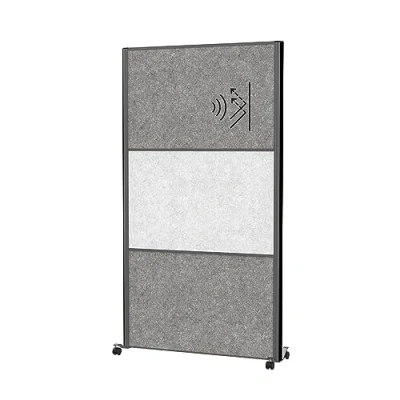 Abbildung von MAUL Trennwand Akustik MAULconnecto 180x100cm Raumteiler für Büro und Schreibtisch Freistehender Raumtrenner mit Rollen Ideal als Sichtschutz Schallschutz Allergikerfreundliches Vlies