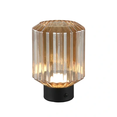 Abbildung von TRIO Leuchten LED Tischleuchte LORD, USB Ladefunktion, mehrere Helligkeitsstufen, fest integriert, Warmweiß, kabellose Akku Tischlampe, Glasschirm, C Ladekabel, Touchdimmer