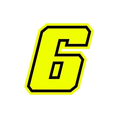 Abbildung von 4R Quattroerre.it 13386 Nummer Racing 6 Moto GP, Fluogelb, 10 x cm