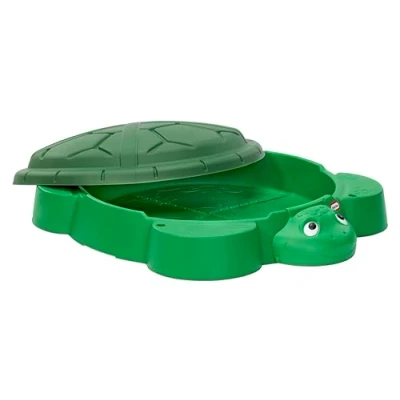 Abbildung von little tikes Turtle Sandbox Grüner Sandkasten mit 4 geformten Sitzen, Schirmschlitzen und Abnehmbarer Beleuchtung für Jungen Mädchen im Alter von 1 bis 6 Jahre