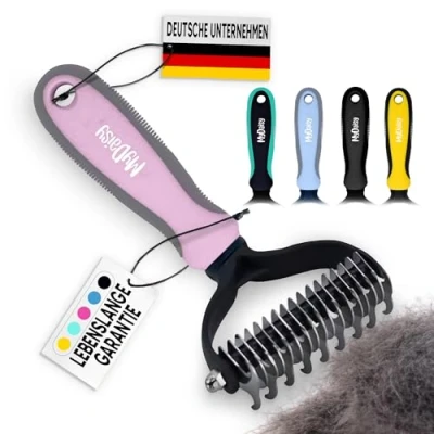 Abbildung von MYDAISY Hundebürste Unterwolle, Langhaar Katzenbürste Langhaar, Hundekamm, Unterfellbürste Katze, Hunde Bürste, Hunde, Hundekamm Rosa