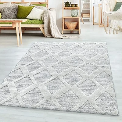 Abbildung von Teppich Boho Design, SIMPEX24, Rund, Höhe: 20 mm, Wohnzimmer Design weich 3D Optik Skandinavische Stil