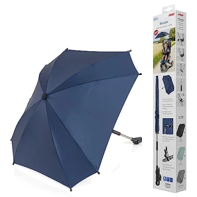 Abbildung von reer ShineSafe Sonnenschirm für Kinderwagen, universal nutzbar, dreh und neigbar, blau