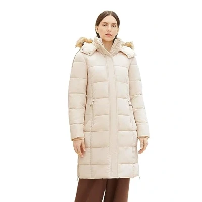 Abbildung von TOM TAILOR Damen Puffer Mantel mit Kapuze , smooth light sand, XXL
