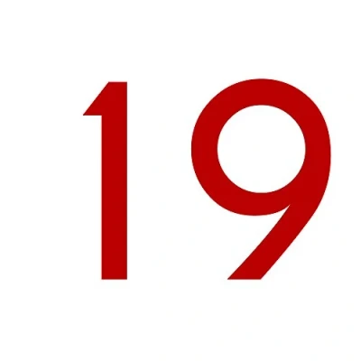 Abbildung von Zahlenaufkleber Nummer 19, rot, 10cm (100mm) hoch, Aufkleber mit Zahlen in vielen Farben + Höhen, wetterfest