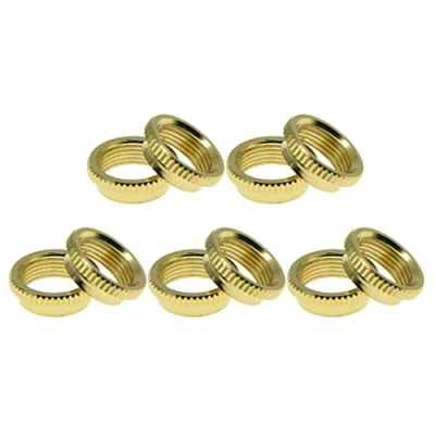Abbildung von Kaish 10 Stück US Feingerändelte tiefe Mutter für Switchcraft auf einigen Gibson Gitarren Nickel/Schwarz/Gold gold
