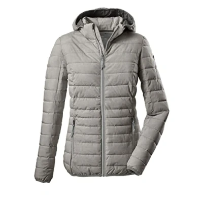 Abbildung von G.I.G.A. DX Damen Funktionsjacke in Daunenoptik/Steppjacke mit abzippbarer Kapuze Uyaka Stripe, hellgrau, 34, 34313 000