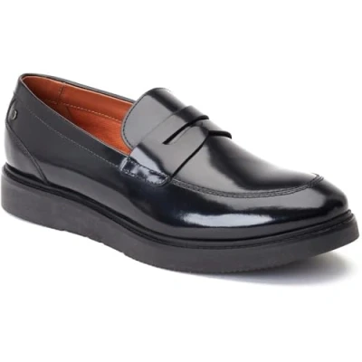 Abbildung von Base London Sid Leder Herren schwarze Mokassins