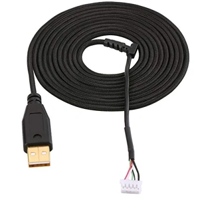 Abbildung von 2,2 m Mauskabel, vergoldetes USB Anschlusskabel/Draht/Leitungsmaus, 5 poliger Anschluss Mauskabelersatz für Razer Naga 2014, Zubehör der Maus