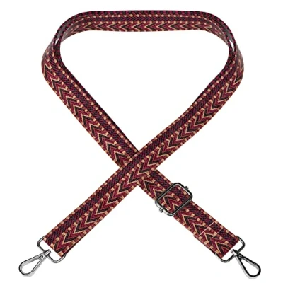 Abbildung von EAZY CASE Schulterriemen Ersatz Taschenriemen Boho Style Breiter Riemen zum Umhängen für Umhängetasche Bunt Wechselgürtel Rot