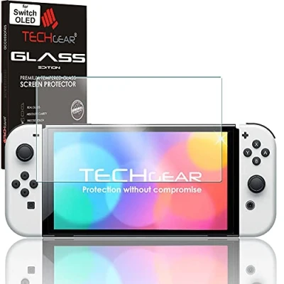 Abbildung von TECHGEAR Switch OLED matt Schutzfolie Glas Blendschutz Auflage, Original gehärtetes Displayschutzfolie