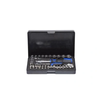 Abbildung von KS TOOLS 918.0640 Steckschlüsseleinsatz Set Chrom Vanadium Stahl 1/4 mit Ratschenfunktion Vierkant
