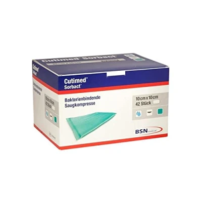 Abbildung von Cutimed Sorbact Saugkompressen 10x10 cm 42 St